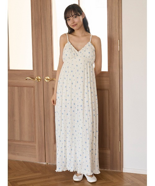 【SUN】gelato pique カップ付きワンピース　ルームウェア gelato pique パジャマ ルームウェア 花柄カップイン長袖