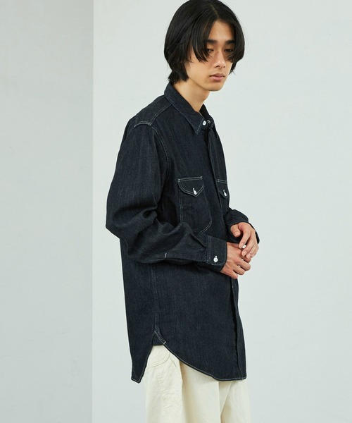 viviennewestwood/LEE/ダークデニム/長袖シャツ Lee（リー） シャツ デニムワークシャツ「ライトオンスデニム素材