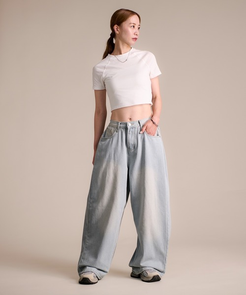 MAISON SELECT ワイドパンツ ジーンズ デニム デニムパンツ 7A3 サイド