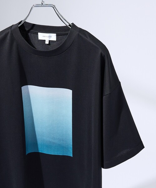 【ネイビー】【グラデーション】グラフィックプリント 半袖Tシャツ アバハウス ABAHOUSE 【グラデーション】グラフィックプリント 半袖T