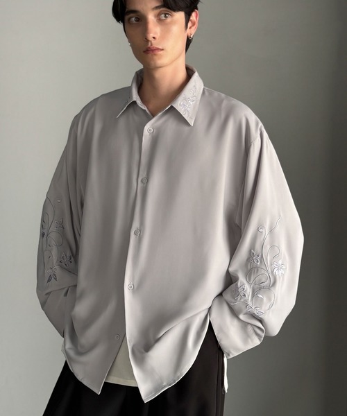 Classical Origin シャツ 「魅せる服。」刺繍使いルーズドレープシャツ