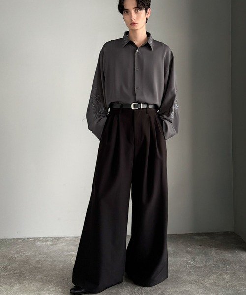 Classical Origin シャツ 「魅せる服。」刺繍使いルーズドレープシャツ