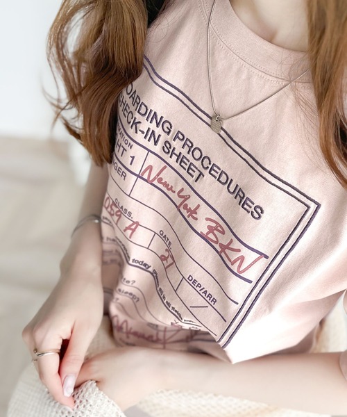 「Java」 半袖Tシャツ MEDIUM ピンク レディース