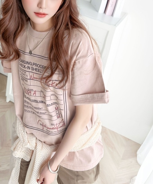 「Java」 半袖Tシャツ MEDIUM ピンク レディース