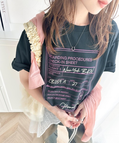 「Java」 半袖Tシャツ MEDIUM ピンク レディース