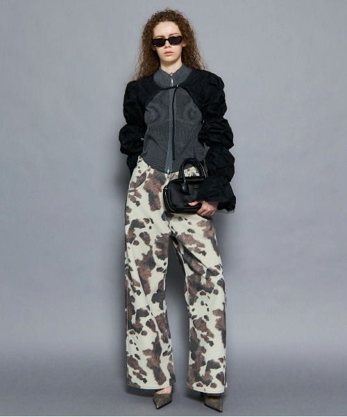 MAISON SPECIAL シャーリングチュールコンビカットトップ　長袖 MAISON SPECIAL（メゾンスペシャル）の「Shirring Tulle
