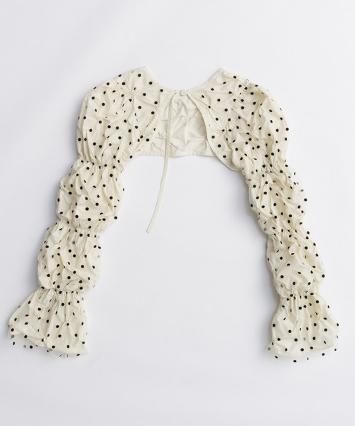 MAISON SPECIAL ブラウス シャツ Tulle Layered Shirring Bolero