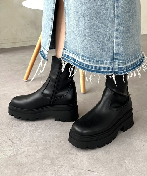 prose verse ブーツ トラックソールストレッチショートブーツ