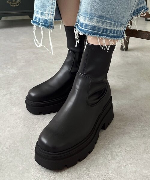 prose verse ブーツ トラックソールストレッチショートブーツ