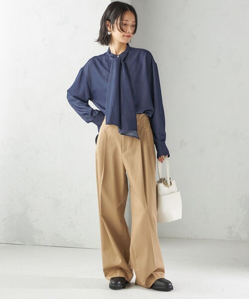 SHIPS（シップス） ブラウス シャツ 「手洗い可能」デニム ライク