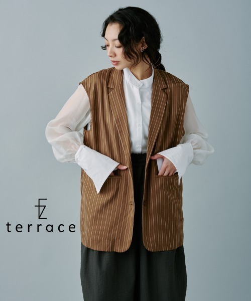 terrace ベスト ジレ ストライプベスト レディース : ZOZOTOWN Yahoo