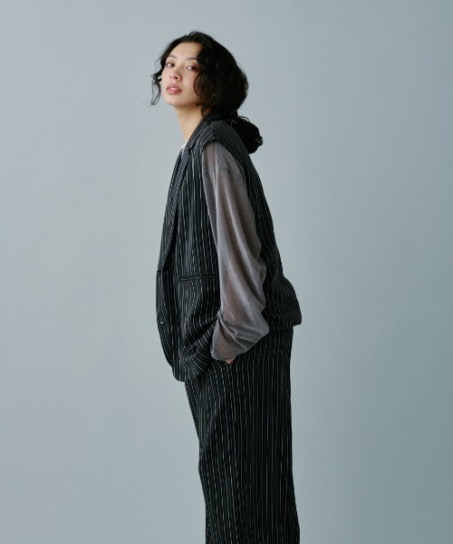 terrace ベスト ジレ ストライプベスト レディース : ZOZOTOWN Yahoo