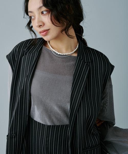 terrace ベスト ジレ ストライプベスト レディース : ZOZOTOWN Yahoo