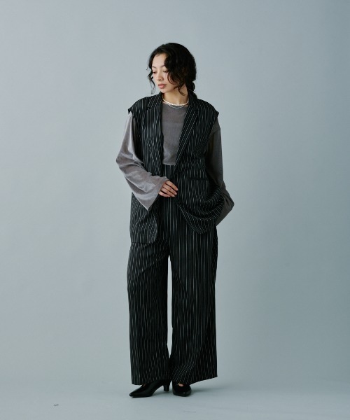 terrace ベスト ジレ ストライプベスト レディース : ZOZOTOWN Yahoo