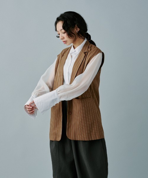 terrace ベスト ジレ ストライプベスト レディース : ZOZOTOWN Yahoo