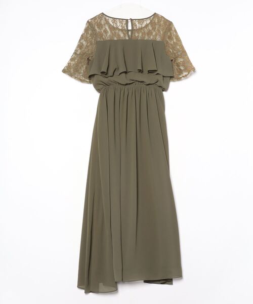 「DRESS PLUS」 半袖ワンピース M カーキ レディース_画像2