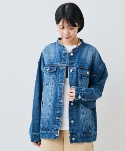 IEDIT（イディット） デニムジャケット gジャン バンドカラーこなれG