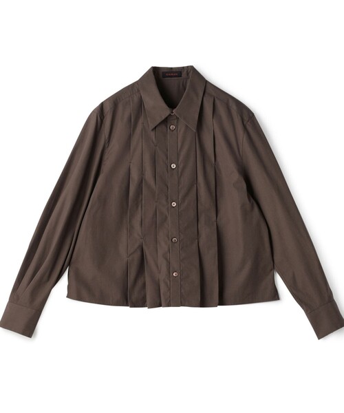 未使用 25AW CABaN キャバン トゥモローランド コットンシルクタイプライター ランダムダックシャツ 39-01-54-01001 サイズF ブラウン レディース 古着 中古 USED CABaN（キャバン） 未使用 25AW CABaN トゥモローランド コットン