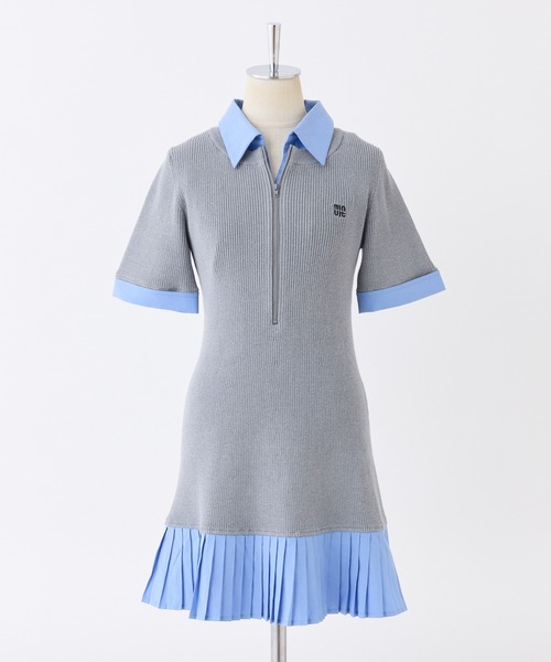 「one after another NICE CLAUP」 半袖ワンピース MEDIUM 杢グレー レディース_画像3