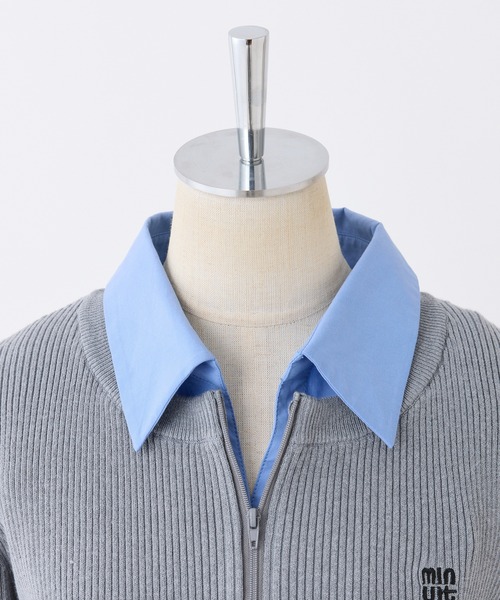 「one after another NICE CLAUP」 半袖ワンピース MEDIUM 杢グレー レディース_画像4