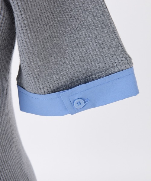 「one after another NICE CLAUP」 半袖ワンピース MEDIUM 杢グレー レディース_画像9