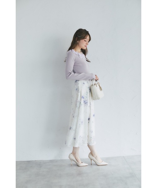 新品tocco closetトッコクローゼット令嬢ニットトップスオフホワイト tocco closet（トッコ クローゼット） ニット セーター シアーリボン