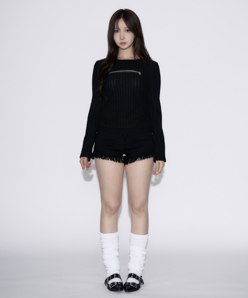 tinkerend（ティンカーエンド） ニット セーター Open-Zip Short Knit