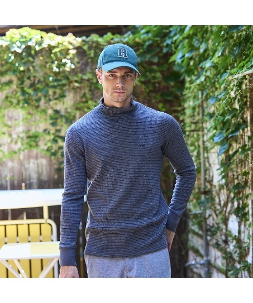 「Rosasen/GOLF」微起毛 ワッフル ハイネックインナー メンズ_3