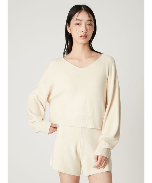 【新品タグ付き】アシメネックドレープニット ホワイト フレイアイディー FRAY I.D（フレイ・アイディー） 新作10%OFF トップス 25春夏 アシメ