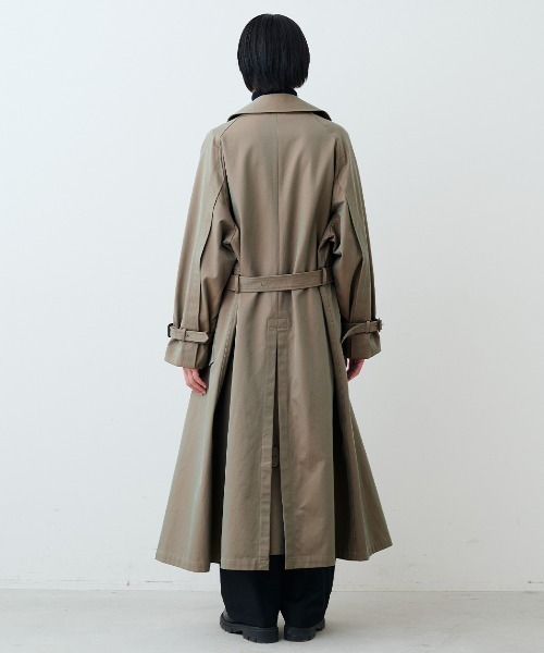 定価19万円 ジュンハシモト ロングトレンチコート 総裏ラビットファー オリーブ 定価19万円 ジュンハシモト ロングトレンチコート 総裏ラビットファー