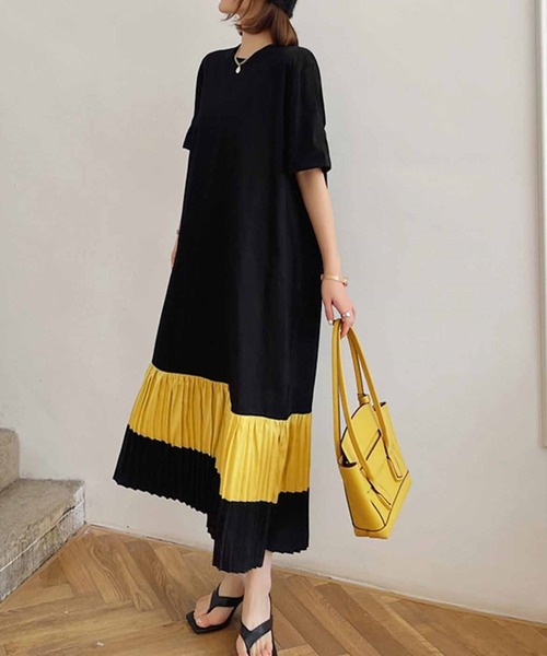 「deux amour」 半袖ワンピース FREE ブラック レディース_画像5