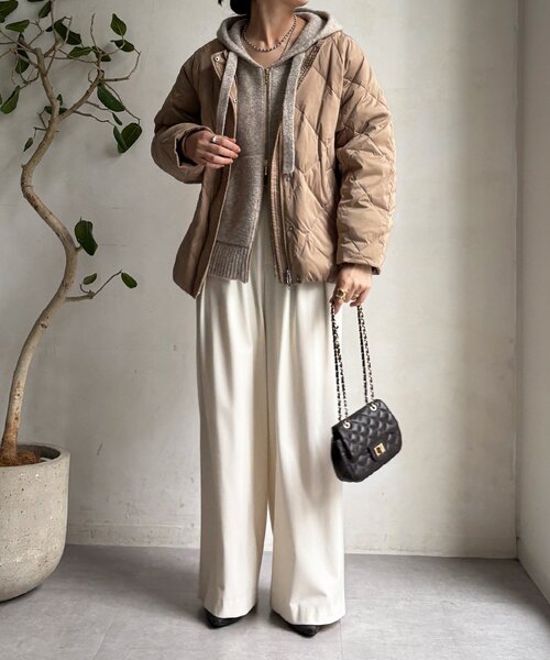 DouDou（ドゥドゥ） コート アウター ストレッチタフタ袖リブショート