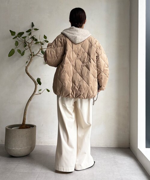 DouDou（ドゥドゥ） コート アウター ストレッチタフタ袖リブショート