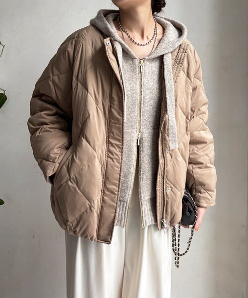 DouDou（ドゥドゥ） コート アウター ストレッチタフタ袖リブショート