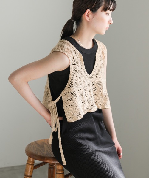 「select MOCA」 ノースリーブニット FREE アイボリー レディース_画像3