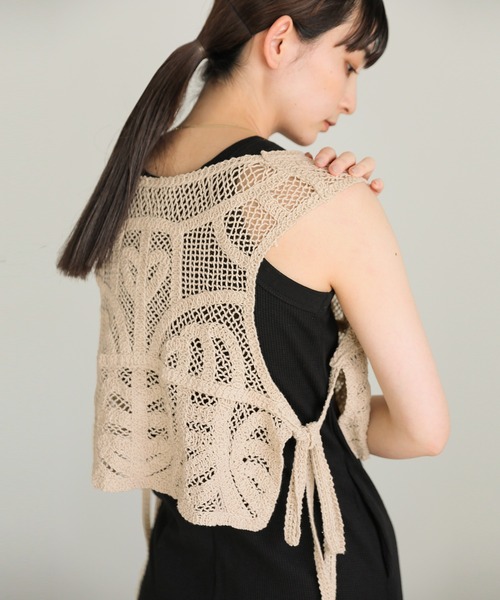 「select MOCA」 ノースリーブニット FREE アイボリー レディース_画像8