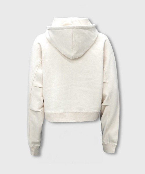 トップス 2000archives HOODIE ZIP UP (IVORY) Chikashitsu+（チカシツプラス） パーカー 「CS」cropped double zip