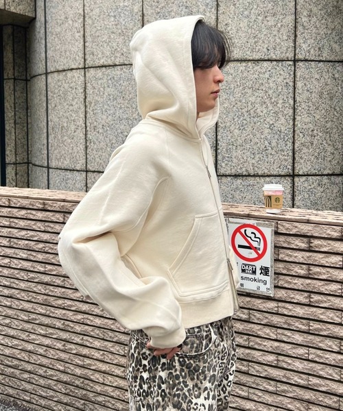 Chikashitsu+（チカシツプラス） パーカー 「CS」cropped double zip