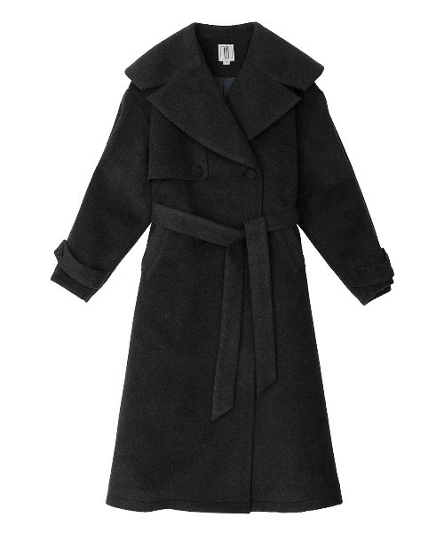 コート チェスターコート UND BIG ROUND COLLAR WOOL LONG COAT レディースの画像