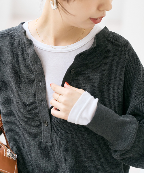 【NEW】スピック＆スパン（Spick and Span）/ウォームコットン ロングスリーブプルオーバー Spick＆Span（スピック アンド スパン） tシャツ ウォームコットン