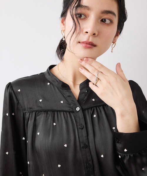 ハート刺繍ブラウス お値下げ VIS（ビス） ブラウス シャツ ハートモチーフ刺繍ブラウス/イージー