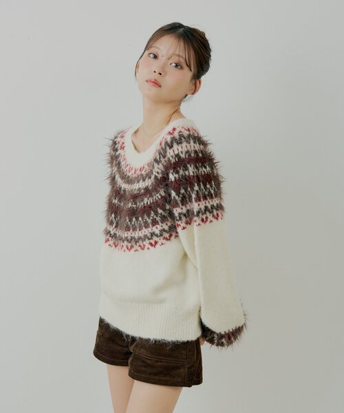 「Chico」 長袖ニット FREE アイボリー レディース_画像4