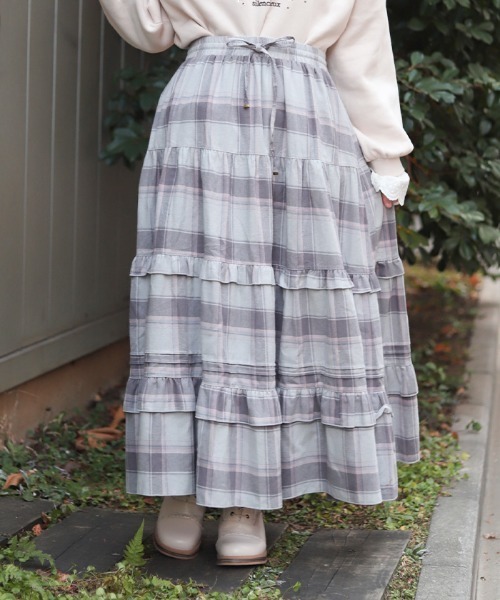axes femme（アクシーズ ファム） スカート チェックティアードSK