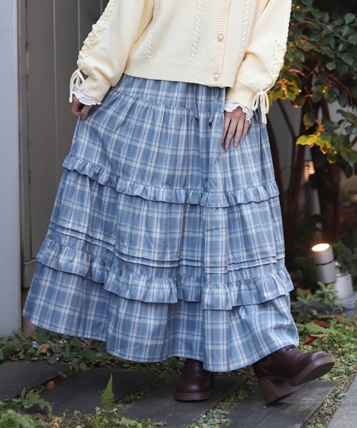 axes femme（アクシーズ ファム） スカート チェックティアードSK