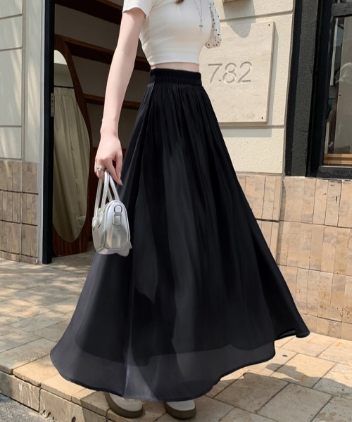美品 2021年モデル フォクシー Licorice ロングスカート シルク混 Diosfront ロング スカート サテンフレアロングスカート : ZOZOTOWN