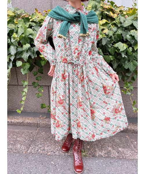 PINK HOUSE（ピンクハウス） ワンピース 苺リースプリントミディ