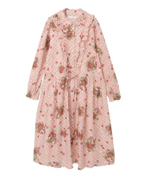 PINK HOUSE（ピンクハウス） ワンピース 苺リースプリントミディ