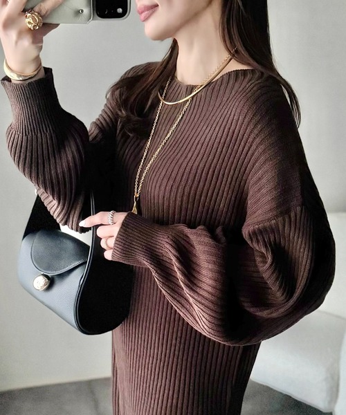 「Ada.」 ニットワンピース FREE アイボリー レディース_画像3