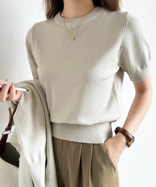 「COCOMOMO」 ニットアンサンブル FREE ネイビー レディース_画像7