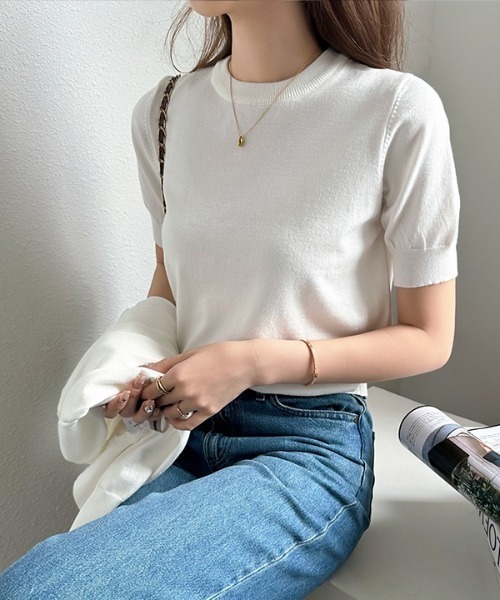 「COCOMOMO」 ニットアンサンブル FREE ネイビー レディース_画像9